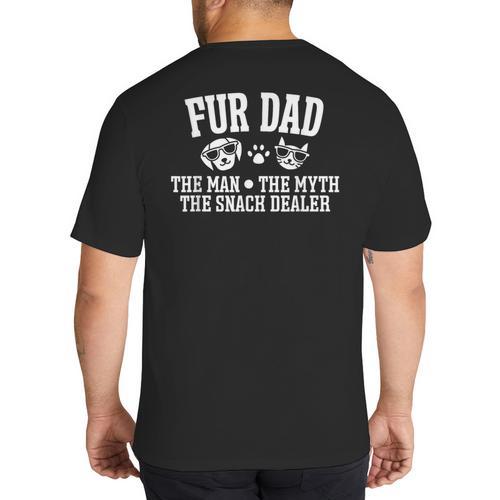 Fur Dad Man Myth Snack Dealer Dog Cat Big And Tall Men's T-Shirt Back Print - Father's Day Fun