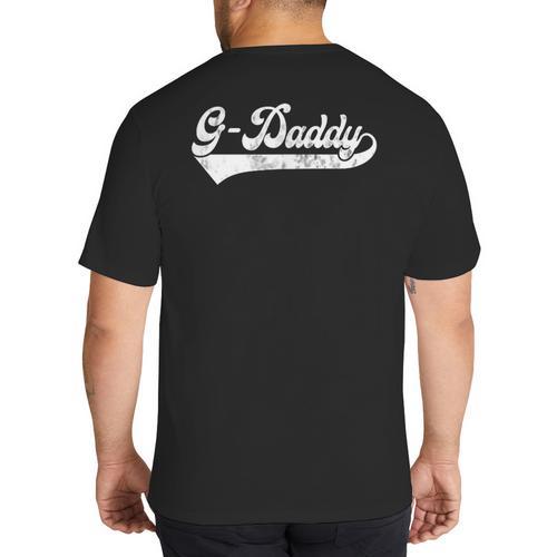 G-Daddy Vintage Retro Father's Day For Papa Grandpa Big And Tall Men's T-Shirt Back Print - Father's Day Fun
