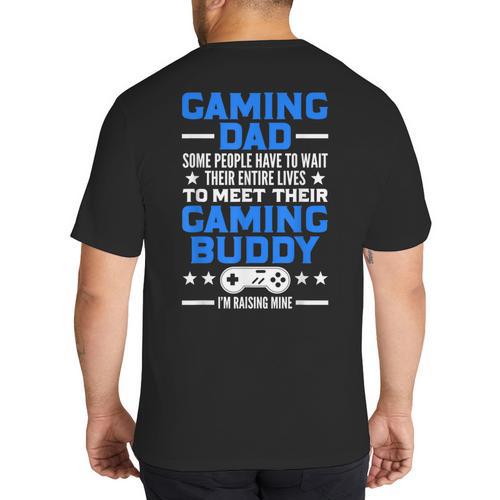 Gamer Video Games Gaming Dad Gaming Big And Tall Men's T-Shirt Back Print - Father's Day Fun