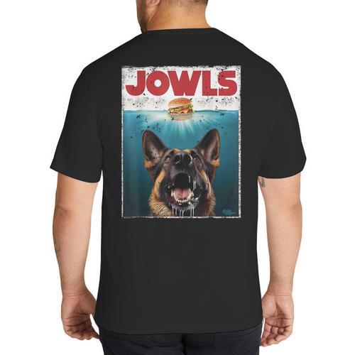 German Shepherd Jowls Hamburger GSG Dog Mom Dog Dad Big And Tall Men's T-Shirt Back Print - Father's Day Fun