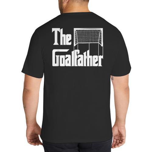 The Goalfather Dad Soccer Goalkeeper Goalie Coach Footballer Big And Tall Men's T-Shirt Back Print - Father's Day Fun