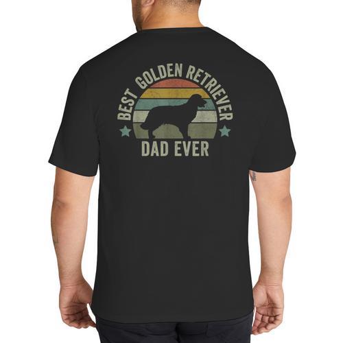 Golden Retriever Dad Dog Shirt Fathers Day Doggy Big And Tall Men's T-Shirt Back Print - Father's Day Fun