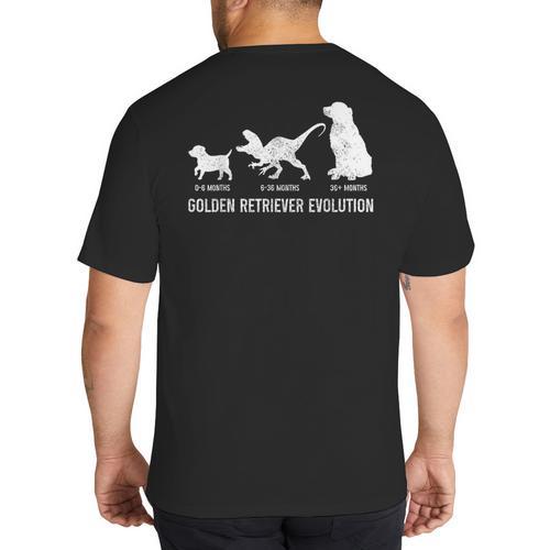 Golden Retriever Mom Dad Puppy Dog Owner Dog Lover Big And Tall Men's T-Shirt Back Print - Father's Day Fun