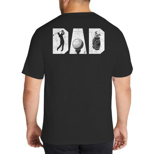 Golfing Dad Golf Lover Golfing Putter Golfer Big And Tall Men's T-Shirt Back Print - Father's Day Fun