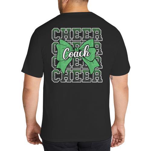 Green Sport Loud Proud Cheer Coach Dad Father's Day Big And Tall Men's T-Shirt Back Print - Father's Day Fun
