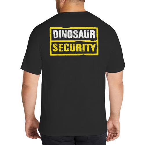Halloween Adult Costume Dinosaur Security Dad Mom Big And Tall Men's T-Shirt Back Print - Father's Day Fun