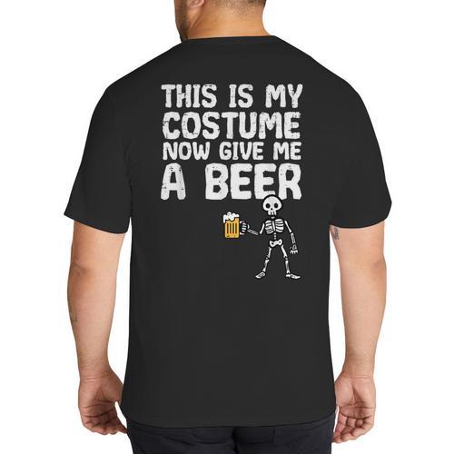 Halloween This Is My Costume Give Me Skeleton Dad Men Big And Tall Men's T-Shirt Back Print - Father's Day Fun