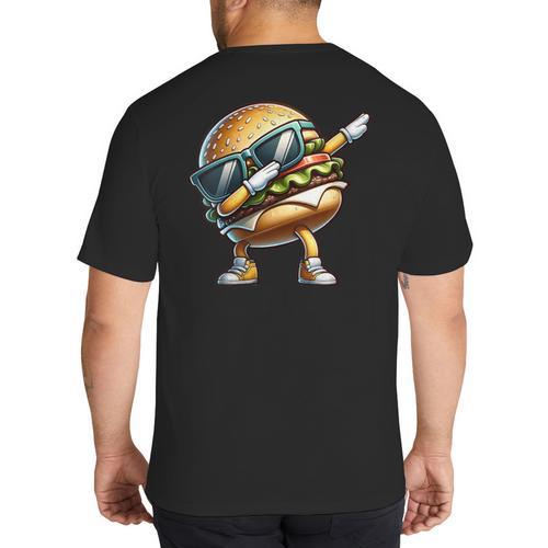 Hamburger Dabbing Kids Men Women Dab Dance Cheeseburgers Dad Big And Tall Men's T-Shirt Back Print - Father's Day Fun