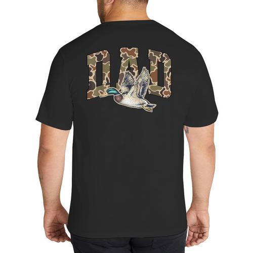Hunting Dad Duck Camouflage Camo Preppy Camo Dad Camo Big And Tall Men's T-Shirt Back Print - Father's Day Fun
