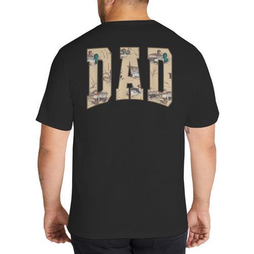 Hunting Dad Duck Camouflage Camo Waterfowl Duck Camo Men Big And Tall Men's T-Shirt Back Print - Father's Day Fun