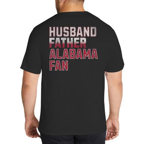 Husband Father Alabama Fan Fathers Day Alabama Dad Big And Tall Men's T-Shirt Back Print - Father's Day Fun