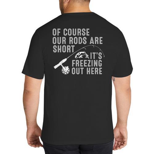Ice Fishing Art For Men Dad Father Ice Fishing Lover Big And Tall Men's T-Shirt Back Print - Father's Day Fun