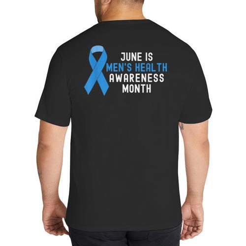 June Is Men’s Health Awareness Month Ribbon For Dad Grandpa Big And Tall Men's T-Shirt Back Print - Father's Day Fun
