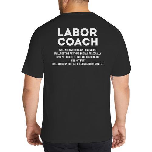 Labor Coach Delivery Checklist For New Dads Big And Tall Men's T-Shirt Back Print - Father's Day Fun