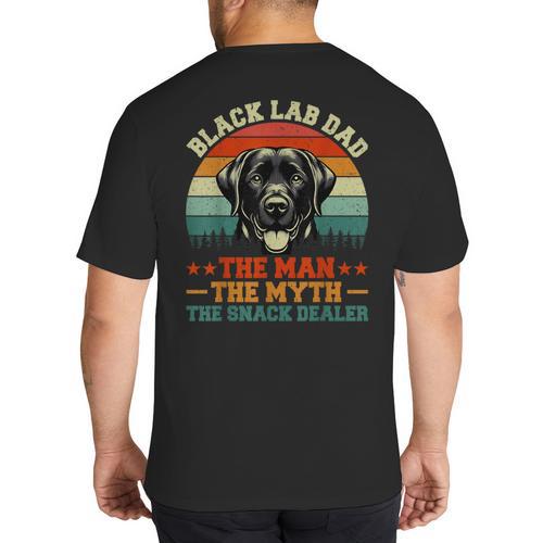 Labrador Retriever Dad Black Lab Dad Big And Tall Men's T-Shirt Back Print - Father's Day Fun