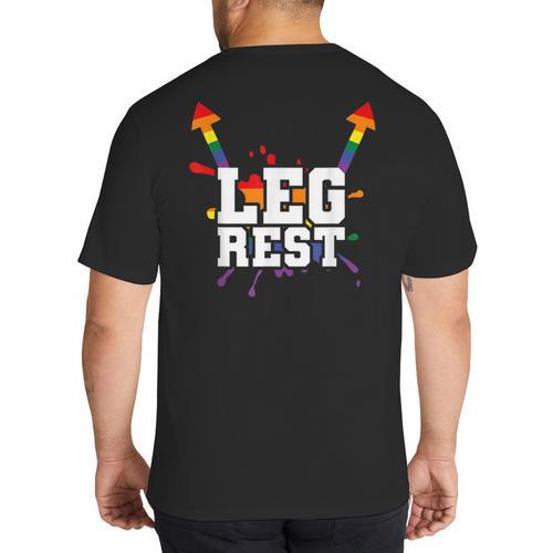 Leg Rest Naughty Dad Joke Vagitarian Lesbian Big And Tall Men's T-Shirt Back Print - Father's Day Fun