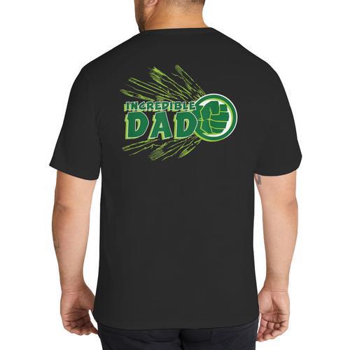 Marvel Hulk Incredible Dad Family Trip Vacation Father's Day Big And Tall Men's T-Shirt Back Print - Father's Day Fun