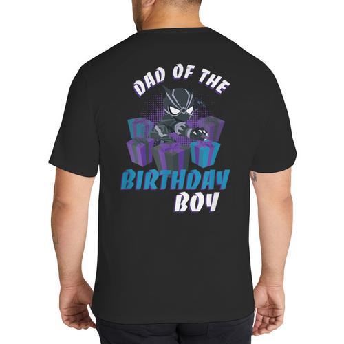Marvel Panther Family Party Dad Of The Birthday Boy Big And Tall Men's T-Shirt Back Print - Father's Day Fun