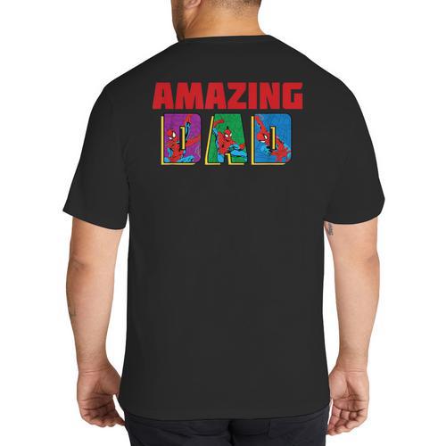 Marvel Spider-Man Amazing Dad Birthday Father’s Day Big And Tall Men's T-Shirt Back Print - Father's Day Fun