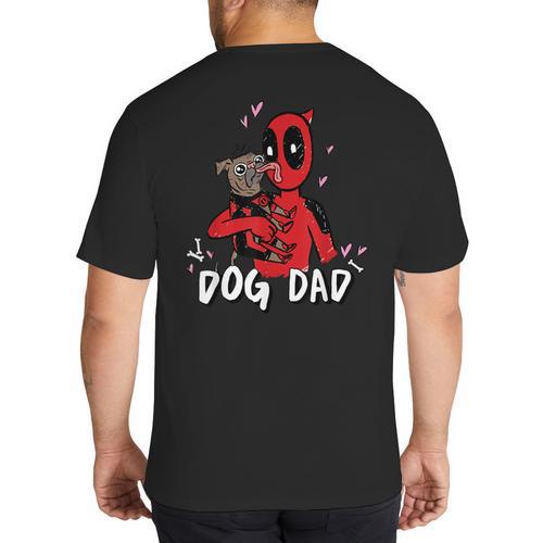 Marvel Super Heroes Pets Deadpool Loves Dogpool Dog Dad Big And Tall Men's T-Shirt Back Print - Father's Day Fun