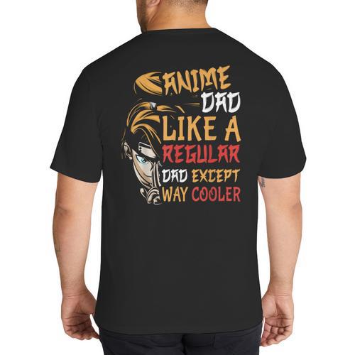 Men Anime Father's Day Anime Dad Except Way Cooler Big And Tall Men's T-Shirt Back Print - Father's Day Fun