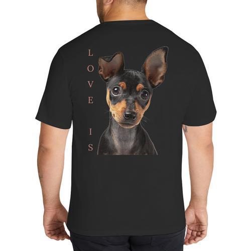 Miniature Pinscher Shirt Dog Mom Dad Tshirt Love Puppy Pet Big And Tall Men's T-Shirt Back Print - Father's Day Fun