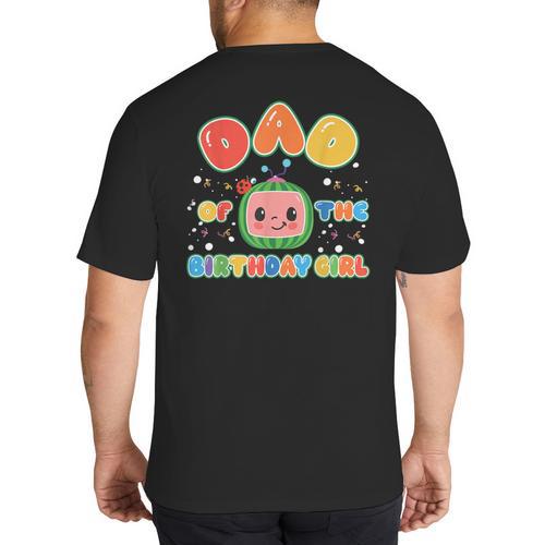 Mom And Dad Of The Birthday Girl Melon Family Matching Big And Tall Men's T-Shirt Back Print - Father's Day Fun