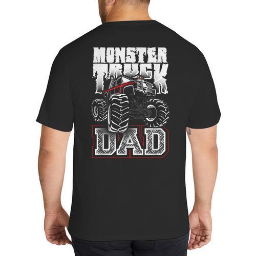 Monster Truck Dad Tshirt Big And Tall Men's T-Shirt Back Print - Father's Day Fun
