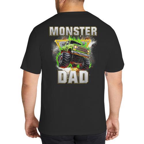 Monster Truck Dad Monster Truck Are My Jam Adults Kids Big And Tall Men's T-Shirt Back Print - Father's Day Fun