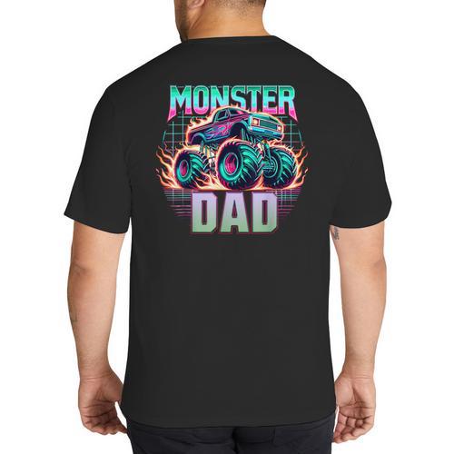 Monster Truck Dad Monster Truck Are My Jam Truck Lovers Big And Tall Men's T-Shirt Back Print - Father's Day Fun