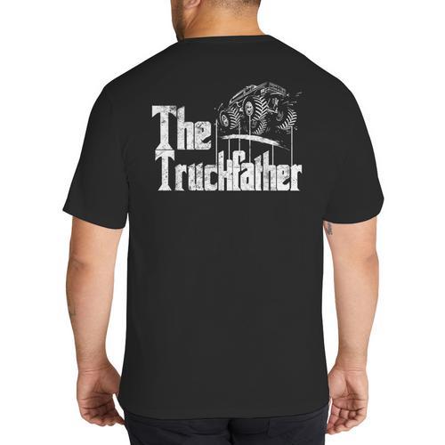 Monster Truck Jam Truckfather Dad Father UTE Pickup Big And Tall Men's T-Shirt Back Print - Father's Day Fun