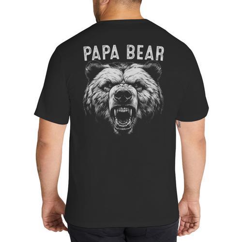 Papa Bear Best Idea Fathers Day Bear For Men Dad Big And Tall Men's T-Shirt Back Print - Father's Day Fun