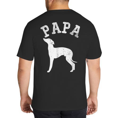 Papa ITALIAN GREYHOUND For Dad Big And Tall Men's T-Shirt Back Print - Father's Day Fun