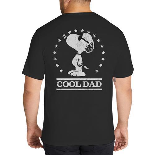 Peanuts Snoopy Cool Dad Big And Tall Men's T-Shirt Back Print - Father's Day Fun