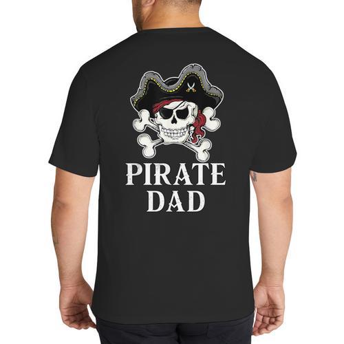 Pirate Father Pirate Dad Halloween Big And Tall Men's T-Shirt Back Print - Father's Day Fun