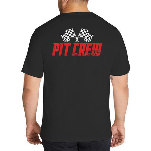 Pit Crew Family Racing Birthday Race Car For Dad Mom Kids Big And Tall Men's T-Shirt Back Print - Father's Day Fun