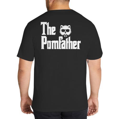 The PomFather Pomeranian Dog Dad Shirt Men Big And Tall Men's T-Shirt Back Print - Father's Day Fun