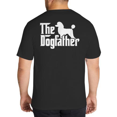 Poodle The Dogfather Cool Dog Daddy Dad Papa Father Men Kids Big And Tall Men's T-Shirt Back Print - Father's Day Fun