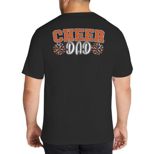 Proud Cheer Dad My Favorite Cheerleader Calls Me Dad Orange Big And Tall Men's T-Shirt Back Print - Father's Day Fun