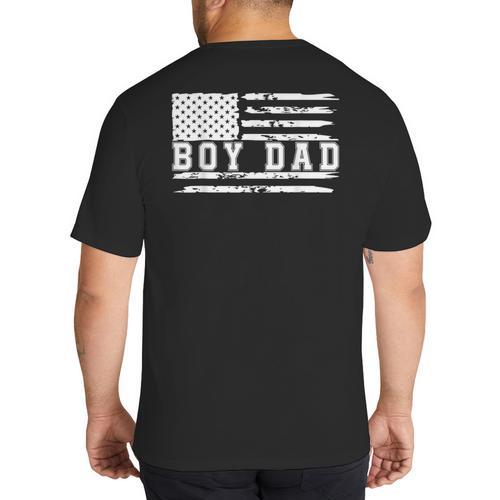 Proud Dad Of Boy Father Of Boys For Dad Xmas Fathers Day Big And Tall Men's T-Shirt Back Print - Father's Day Fun