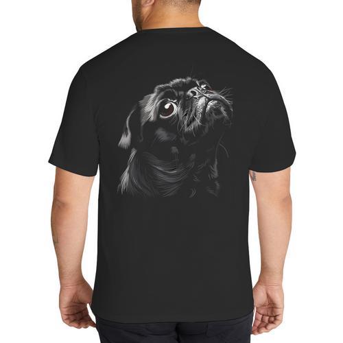 Pug For Dog Mom Dad Cute Pug Men Women Kids Big And Tall Men's T-Shirt Back Print - Father's Day Fun