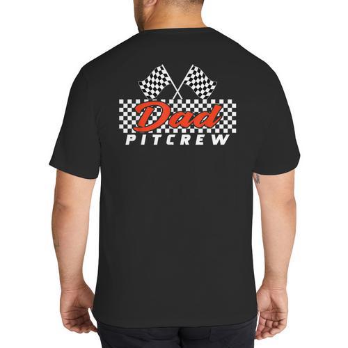 Race Car Birthday Party Racing Family Dad Pit Crew Big And Tall Men's T-Shirt Back Print - Father's Day Fun