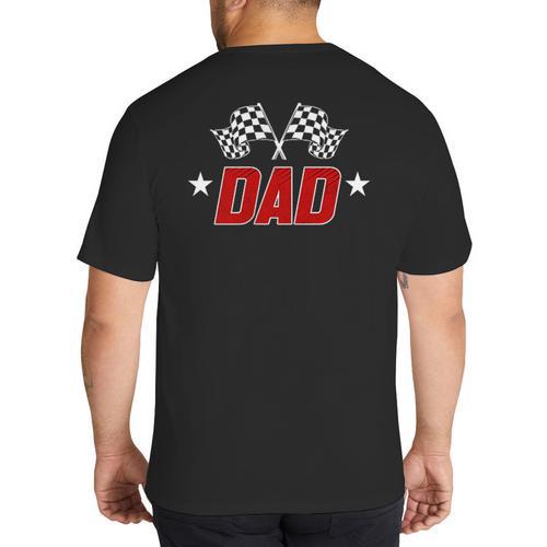 Racing Birthday Boy Race Car Dad Family Matching Big And Tall Men's T-Shirt Back Print - Father's Day Fun