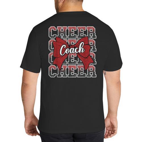 Red Sport Loud Proud Cheer Coach Dad Father's Day Big And Tall Men's T-Shirt Back Print - Father's Day Fun