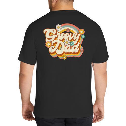 Retro Groovy Dad Family Birthday 60s 70s Hippie Costume Big And Tall Men's T-Shirt Back Print - Father's Day Fun