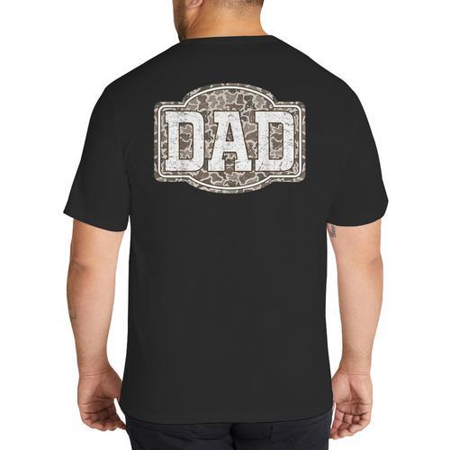 Retro Old Camo Dad Camouflage Hunting Season Father's Day Big And Tall Men's T-Shirt Back Print - Father's Day Fun