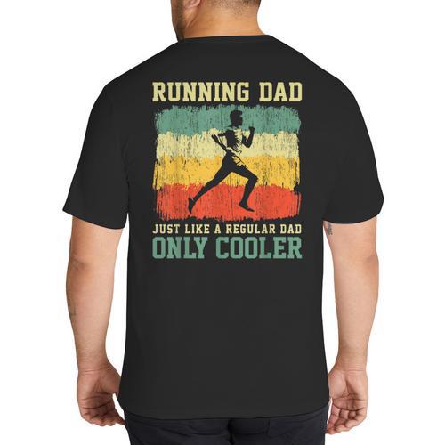Retro Running Dad Runner Marathon Athlete Humor Outfit Big And Tall Men's T-Shirt Back Print - Father's Day Fun