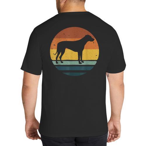 Rhodesian Ridgeback Vintage Retro Dog Mom Dad Big And Tall Men's T-Shirt Back Print - Father's Day Fun