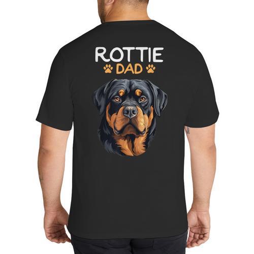 Rottie Dad Rottweiler Dog Big And Tall Men's T-Shirt Back Print - Father's Day Fun