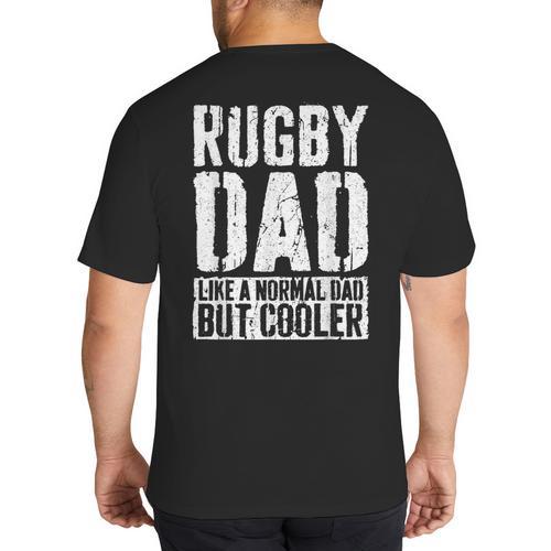 Rugby Dad Shirt Men Fathers Day Rugby Dad Big And Tall Men's T-Shirt Back Print - Father's Day Fun